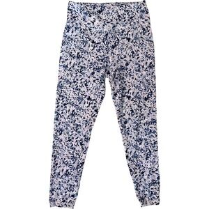 BALANCE COLLECTION Blue White Leggings Spandex Yoga Workout Activewear Small